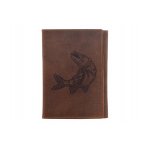 Rybářská dokladovka MERCUCIO světlehnědá vzor 52 štika 2911931