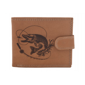 Pánská peněženka MERCUCIO natural vzor 7 štika s udicí 2911927