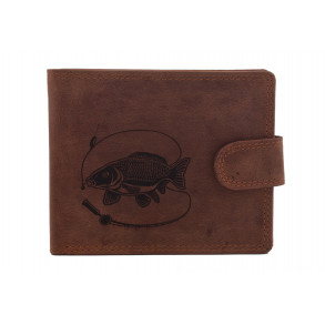 Pánská peněženka MERCUCIO světlehnědá vzor 46 kapr s prutem 2911906