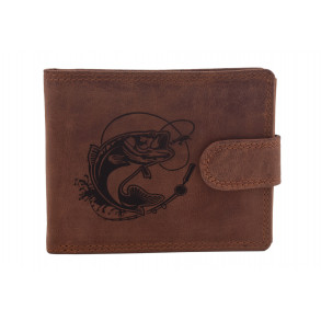 Pánská peněženka MERCUCIO světlehnědá vzor 50 candát s udicí 2911906