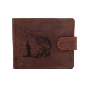 Pánská peněženka MERCUCIO světlehnědá vzor 57 rybář a candát 2911906