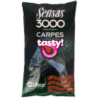 Krmení 3000 Carp Tasty Strawberry (jahoda) 1kg - SENSAS