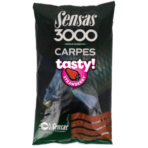 Krmení 3000 Carp Tasty Strawberry (jahoda) 1kg - SENSAS