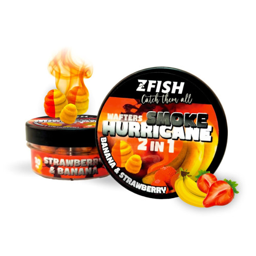 ZFISH Smoke Hurricane Wafters 2in1 (8 mm & 10 mm) – 30 g - Strawberry-Banana
