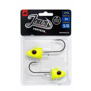MIKADO JAWS Vertical Jig Head 30 g / 5/0 – FLUO (2 ks)