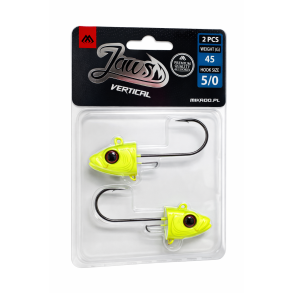 MIKADO JAWS Vertical Jig Head 45 g / 5/0 – FLUO (2 ks)