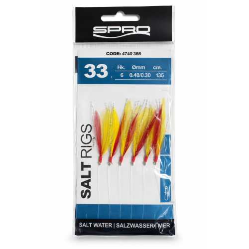 Salt Rig 33 Feather Red Yellow – mořský návazec 4740-366