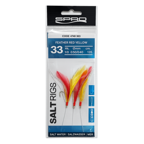 Salt Rig 33 Feather Red Yellow – mořský návazec 4740-363