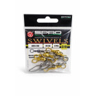 SPRO Obratlík s norskou karabinkou č. 2/0 – 65 kg (4 ks)