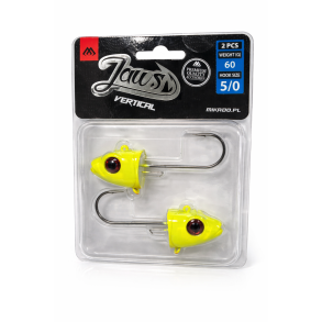 MIKADO JAWS Vertical Jig Head 60 g / 5/0 – FLUO (2 ks)