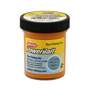 Berkley PowerBait® Trout Bait Natural Glitter Cheese – těsto na pstruhy se sýrovým aroma/fluo orange