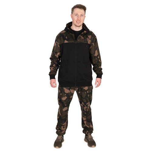 MIKINA FOX LW BLACK/CAMO SPLIT ZIP HOODY