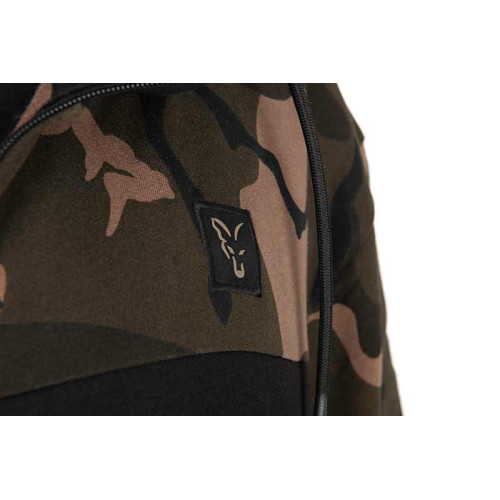 MIKINA FOX LW BLACK/CAMO SPLIT ZIP HOODY