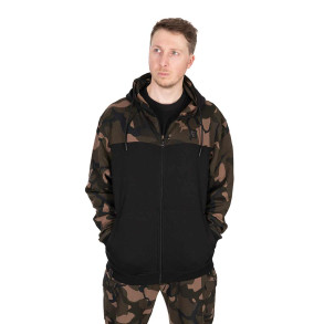 MIKINA FOX LW BLACK/CAMO SPLIT ZIP HOODY