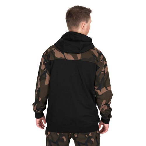 MIKINA FOX LW BLACK/CAMO SPLIT ZIP HOODY