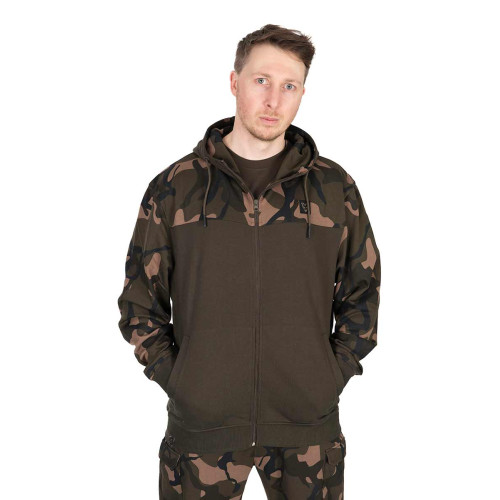 MIKINY FOX LW KHAKI/CAMO SPLIT ZIP HOODY