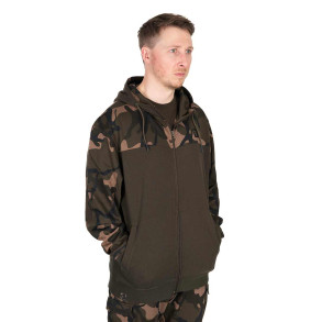MIKINY FOX LW KHAKI/CAMO SPLIT ZIP HOODY