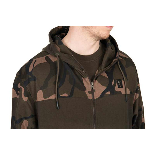 MIKINY FOX LW KHAKI/CAMO SPLIT ZIP HOODY