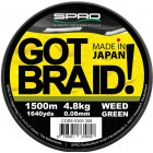 PLETENÁ ŠŇŮRA GOT BRAID - WEED GREEN - 150m