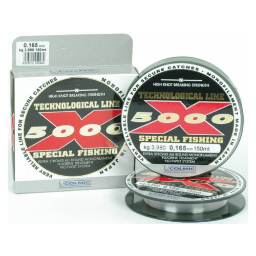 Colmic X5000 Special Fishing 150 m Clear – kalibrovaný japonský vlasec s fluorine úpravou