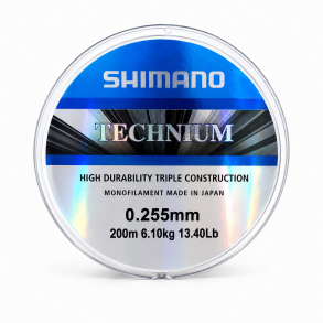Shimano Technium 200 m, 0,205mm – prémiový monofilní vlasec s nízkou průtažností - GREY